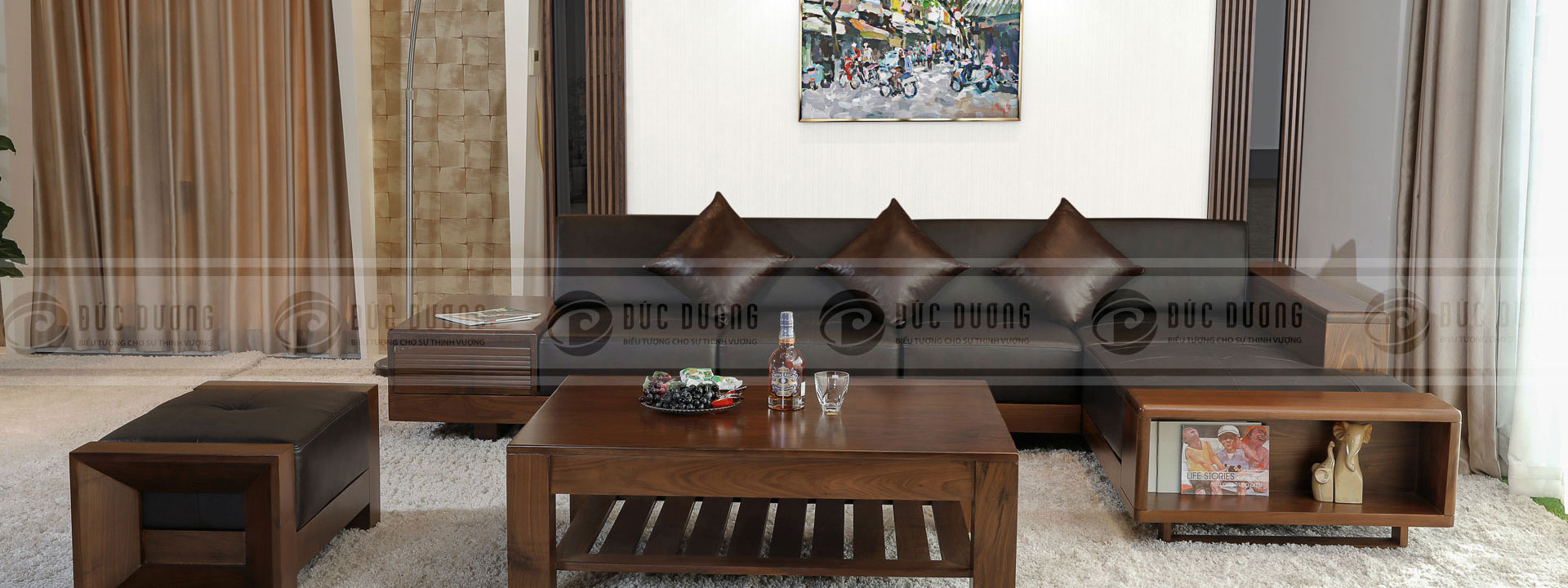 5 bộ bàn ghế sofa gỗ óc chó đẹp phù hợp cho nhiều phong cách thiết kế