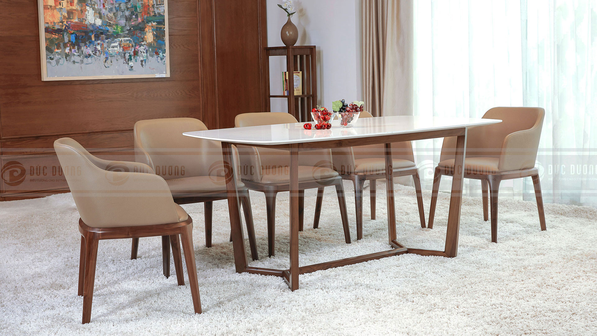 Mẫu bàn ăn 4 ghế đẹp phong cách hiện đại