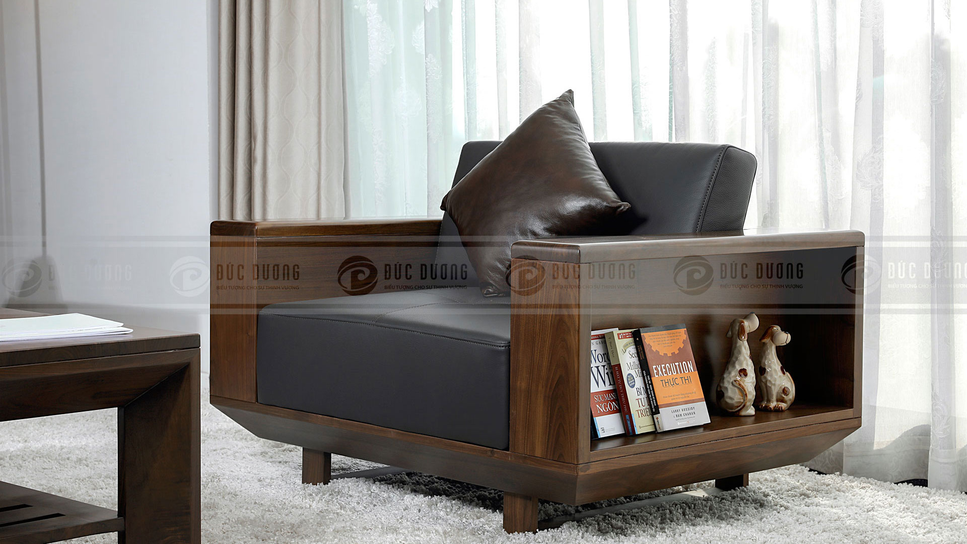 bàn ghế sofa gỗ óc chó cao cấp đẹp Luxury