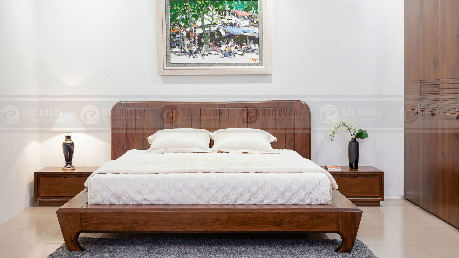 Mẫu giường ngủ gỗ tự nhiên Cherish