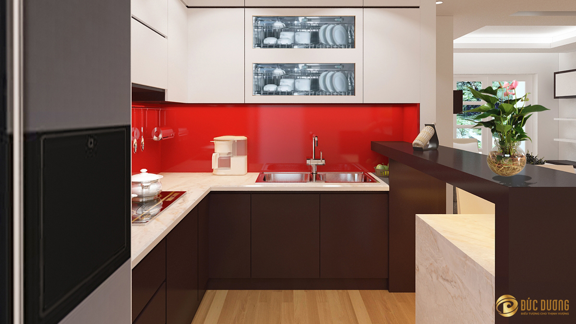Mẫu thiết kế nội thất phòng bếp đẹp mang phong cách hiện đại