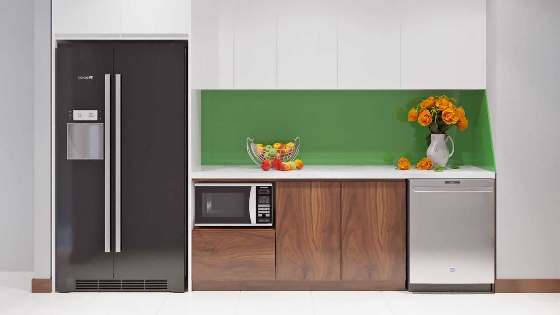 Thiết kế không gian nội thất cho mẫu phòng bếp nhỏ hiện đại