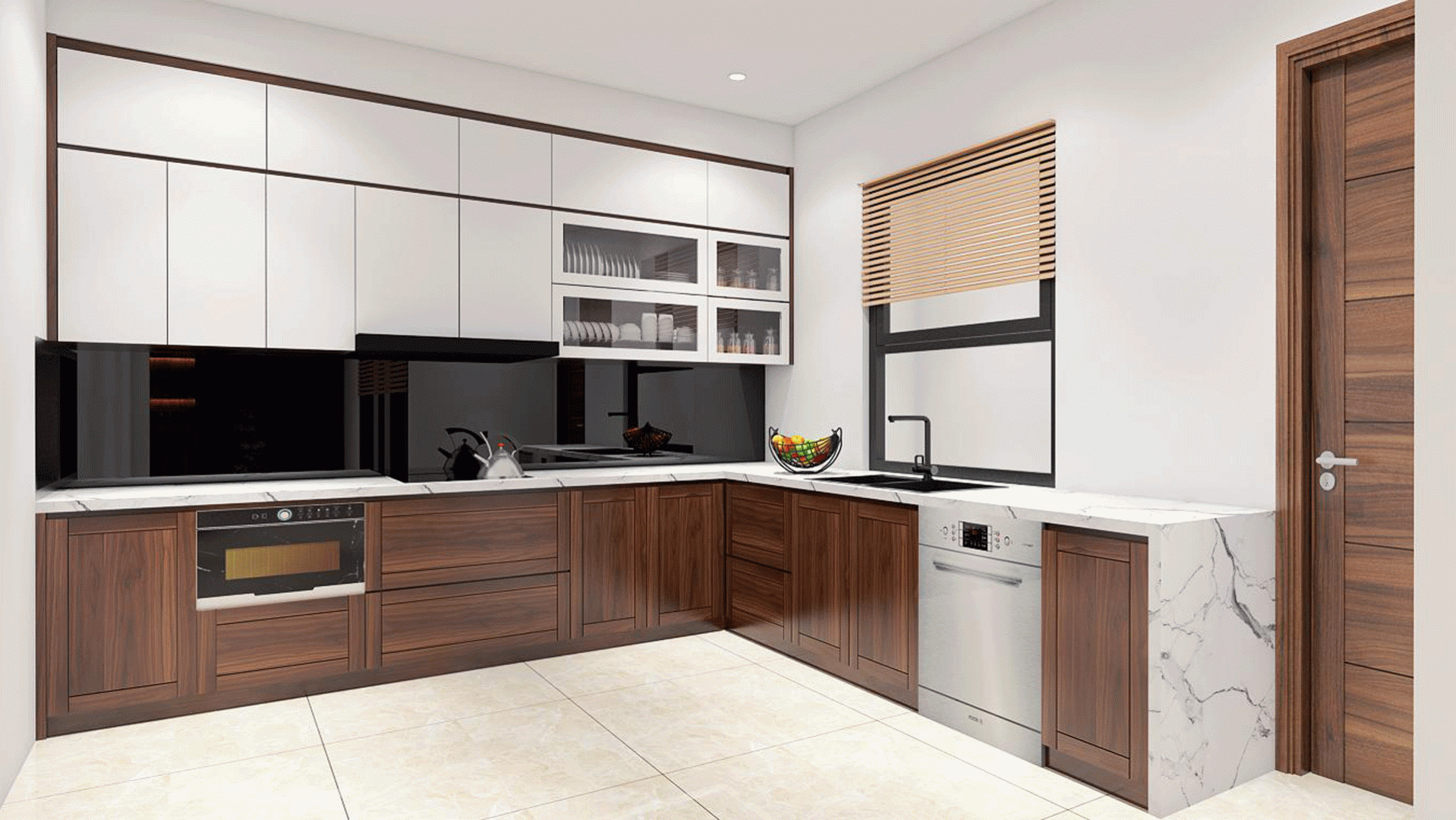 Thiết kế không gian nội thất cho mẫu phòng bếp biệt thự