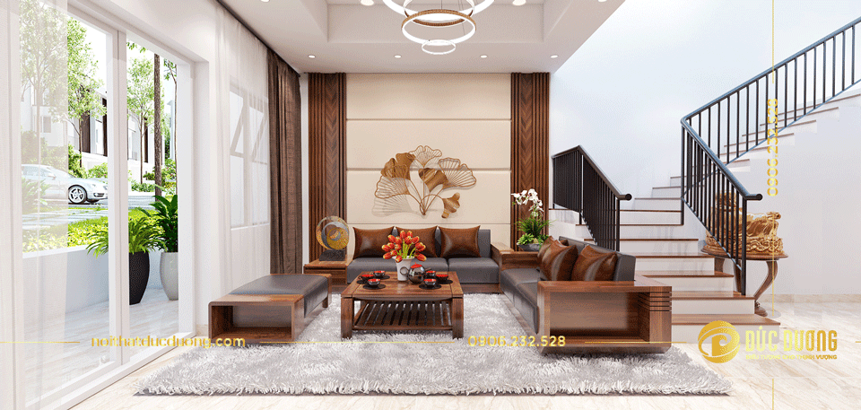 Mẫu thiết kế nội thất phòng khách biệt thự hiện đại đẹp
