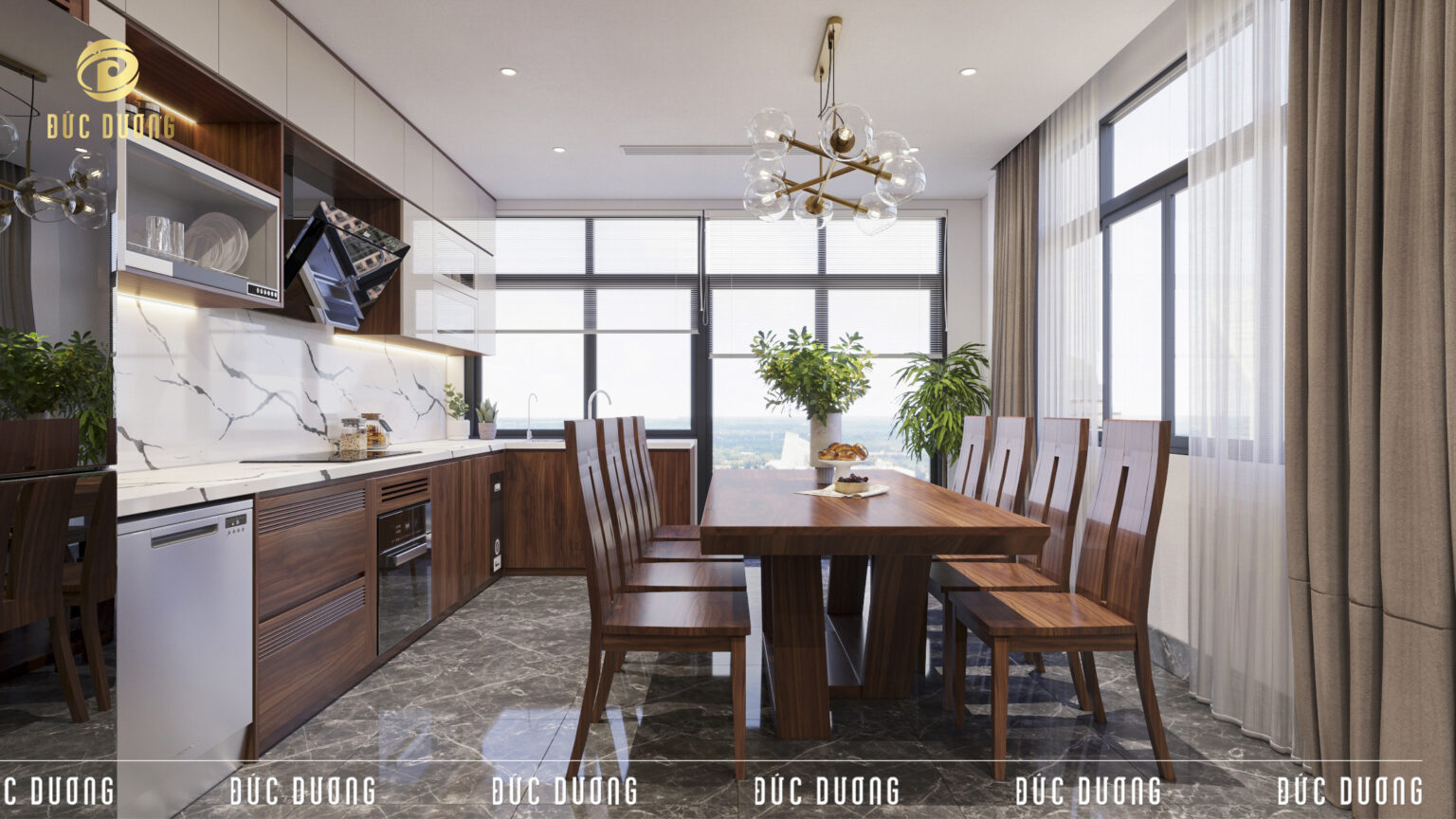 Bàn ăn gỗ óc chó lựa chọn hoàn hảo cho không gian ăn uống 14