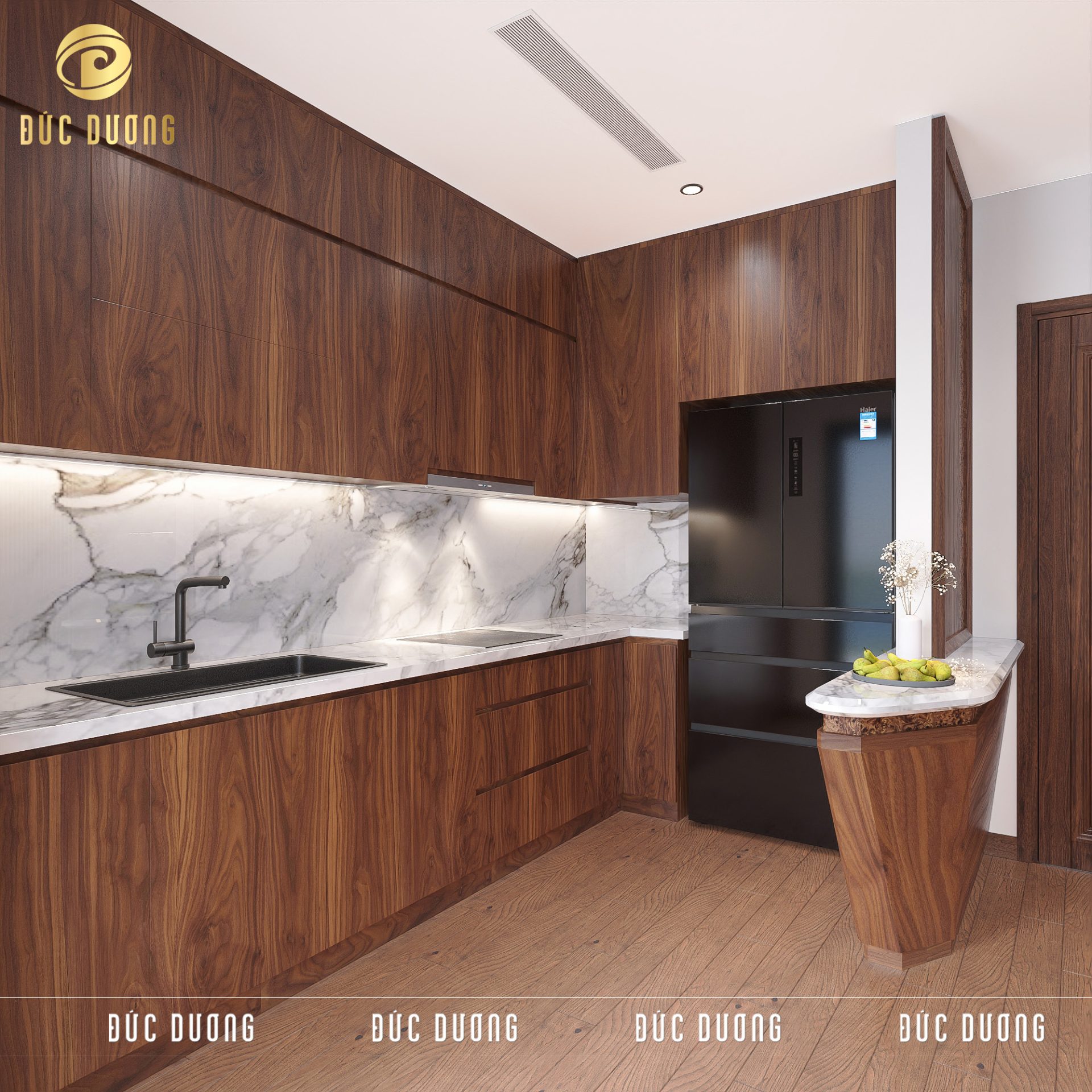 Bàn đảo gỗ óc chó BĐ 010 1
