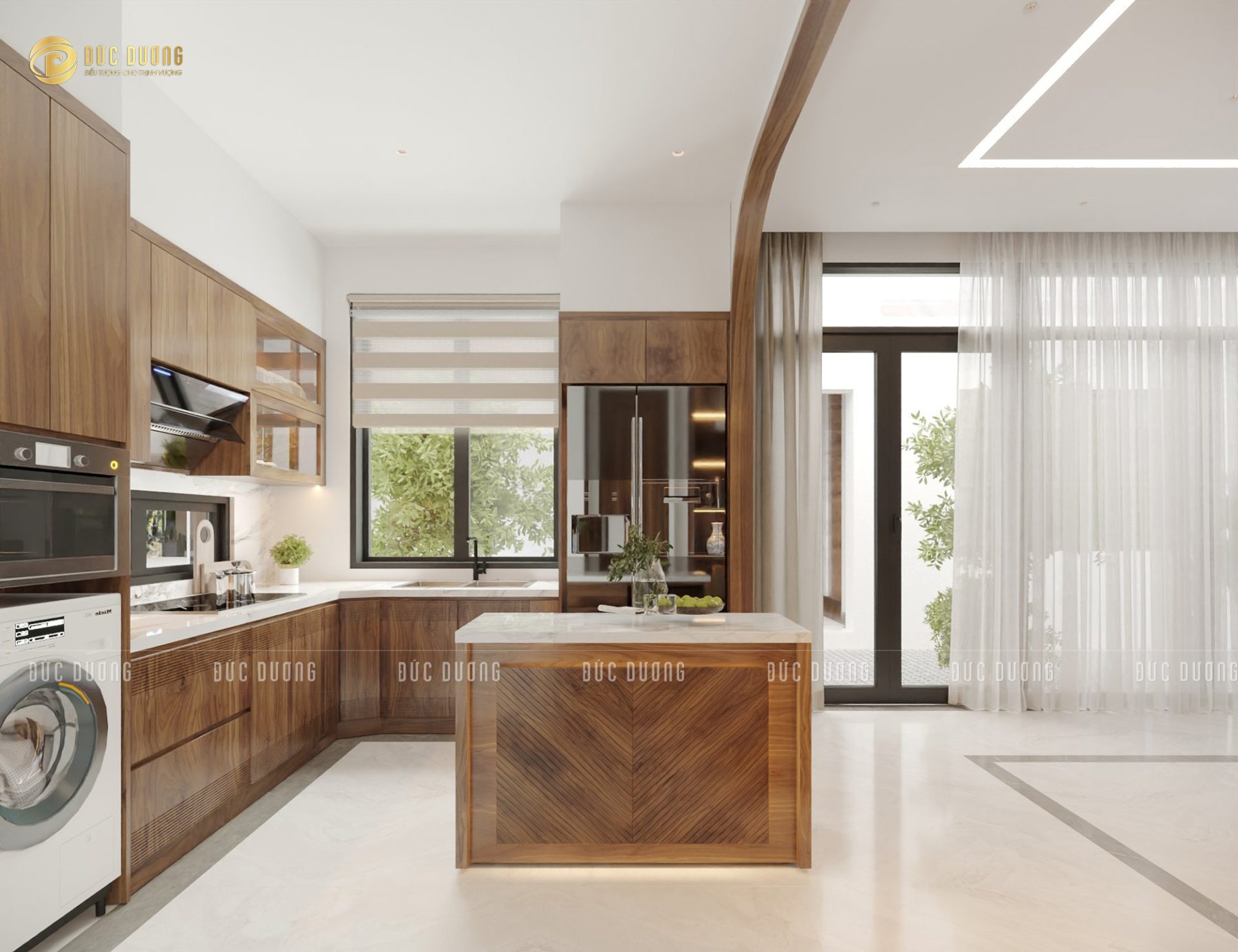 Bàn đảo gỗ óc chó BĐ 016