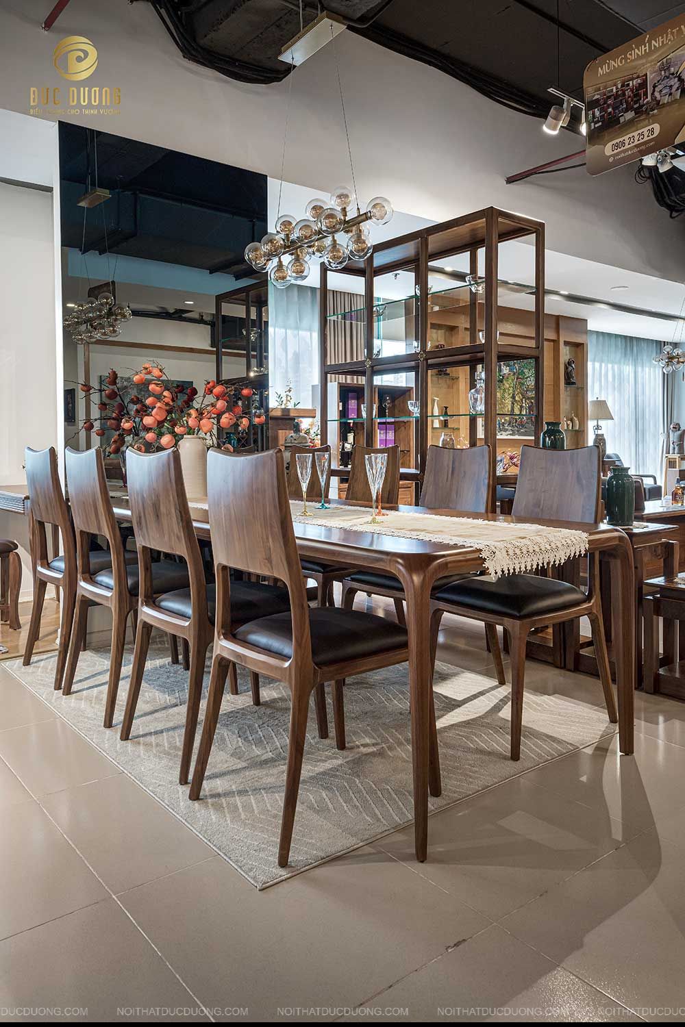 Bàn ghế ăn gỗ óc chó 19